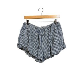 Posse Aurelia gingham‎ bloomer Blue White shorts Medium